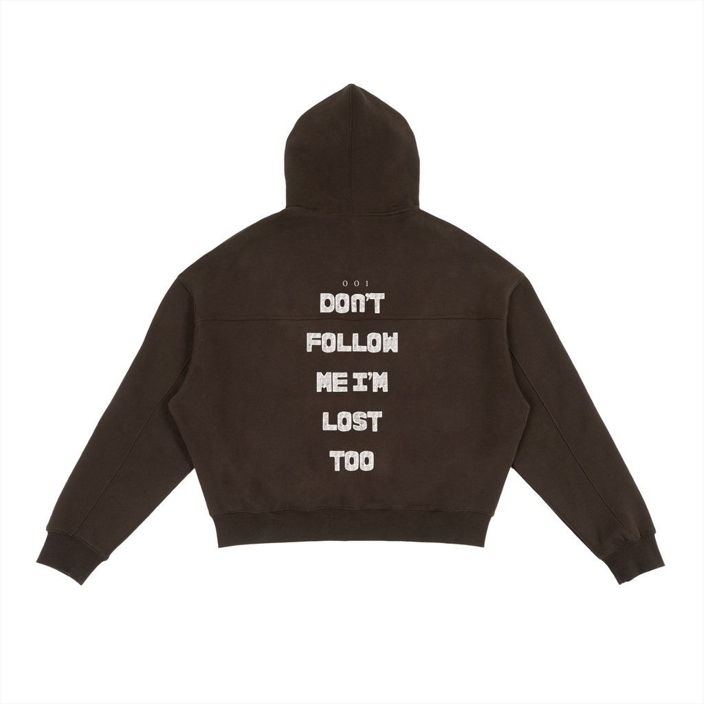 KASHIMBO 001 Fleece Zip-Up Boxy "RAW" Hoodie