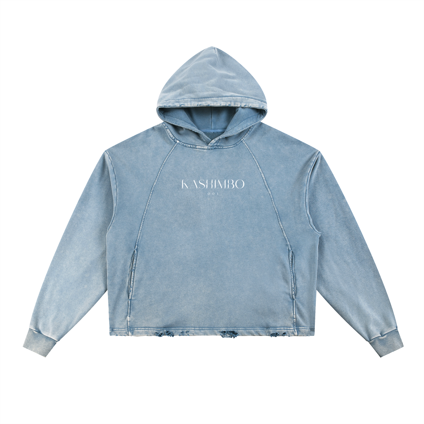 KASHIMBO Vintage Washed Frayed-Hem Hoodie