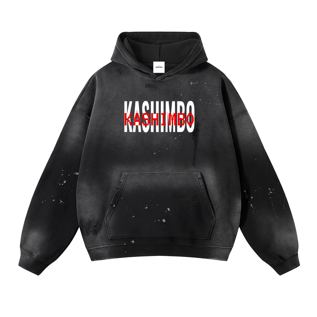 KSHMBO Washed Frayed Fleece Hoodie