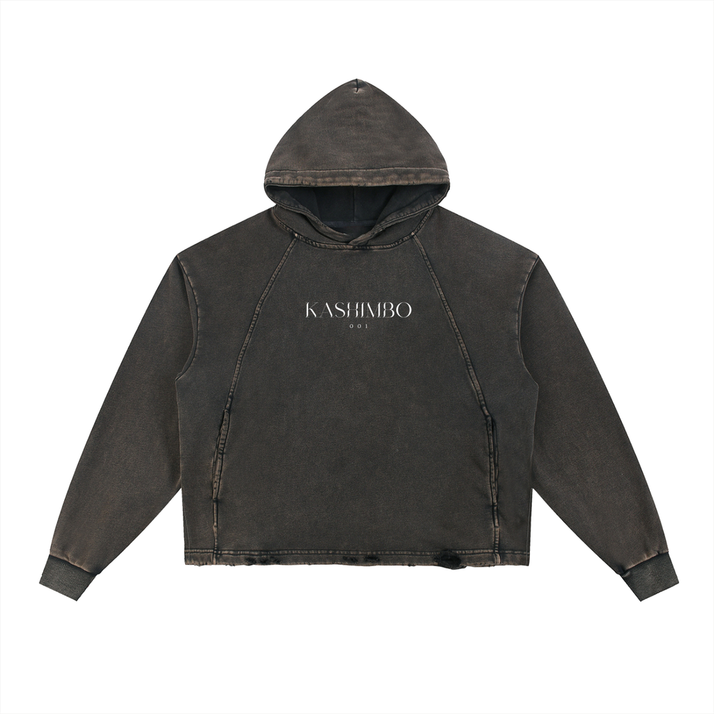 KASHIMBO Vintage Washed Frayed-Hem Hoodie