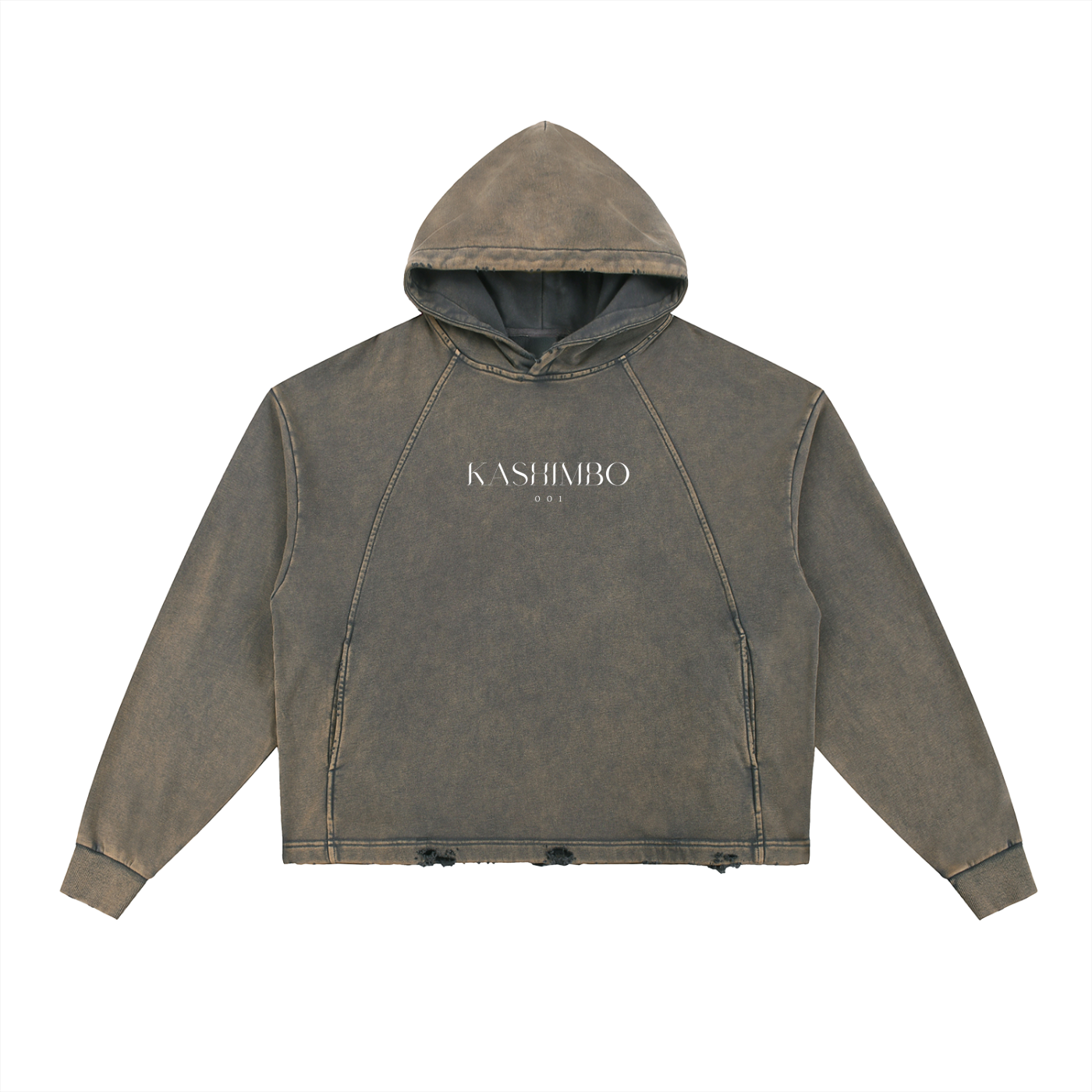 KASHIMBO Vintage Washed Frayed-Hem Hoodie