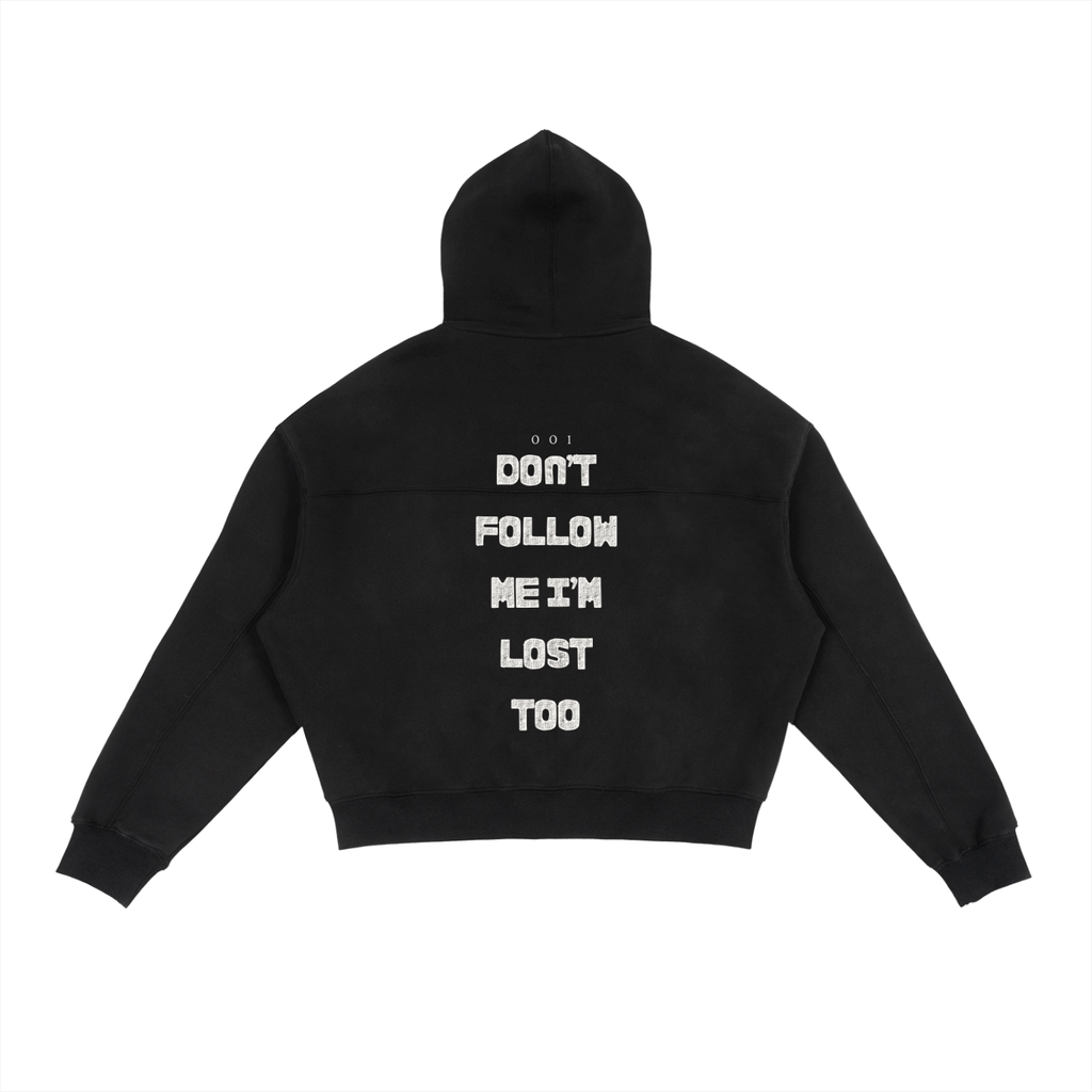 KASHIMBO 001 Fleece Zip-Up Boxy "RAW" Hoodie