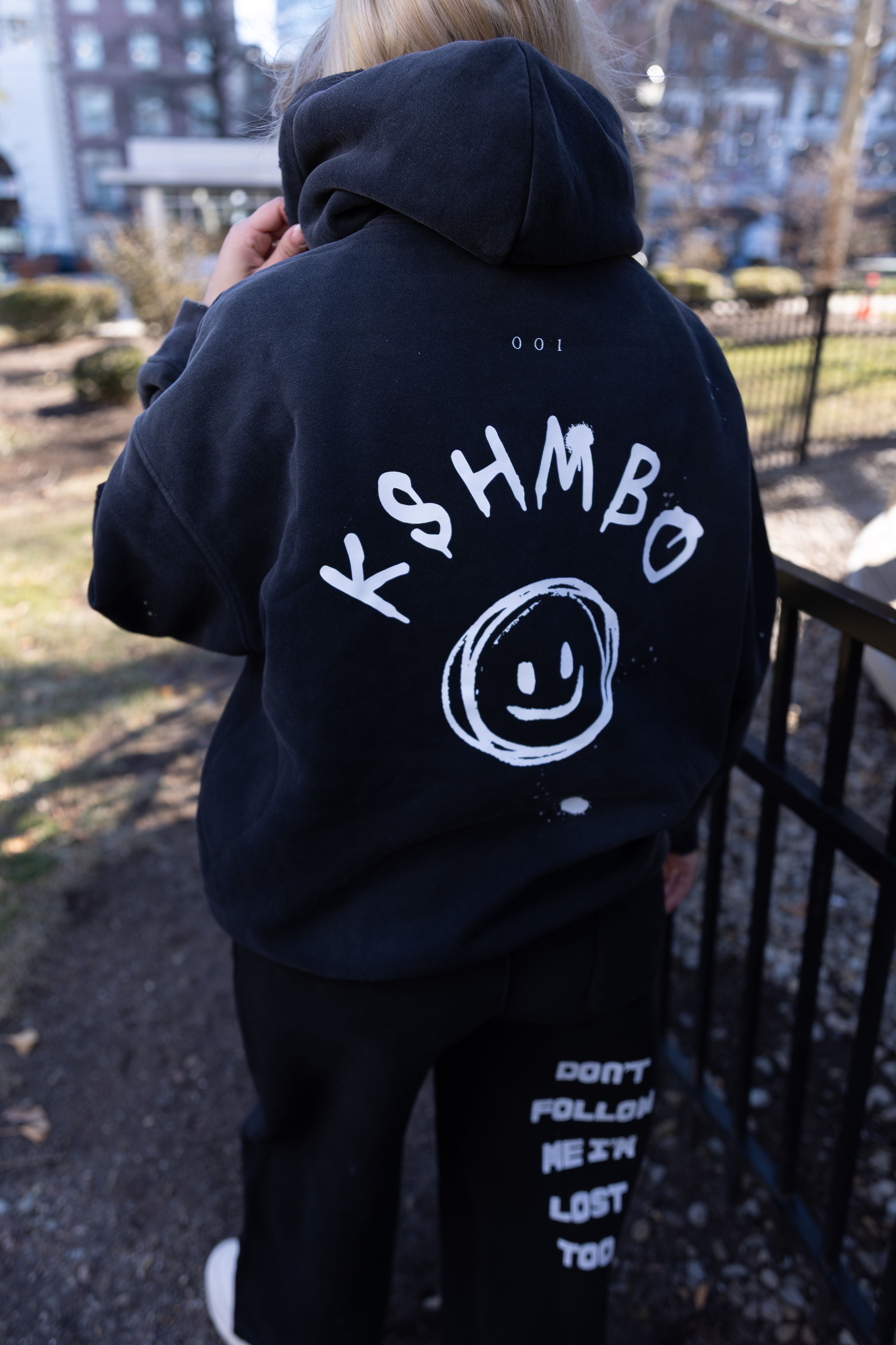 KSHMBO Washed Frayed Fleece Hoodie